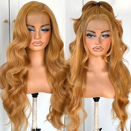 13x6 Skunk Stripe Wig Glueless Lace Front Wigs Pre Plucked Synthetic Body Wave blonde wig Wear and Go lace front wig