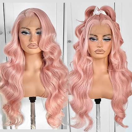 13x6 Skunk Stripe Wig Glueless Lace Front Wigs Pre Plucked Synthetic Body Wave blonde wig Wear and Go lace front wig