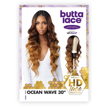 Sensationnel Human Hair Blend HD Lace Front Wig Butta Lace Ocean Wave 30" 