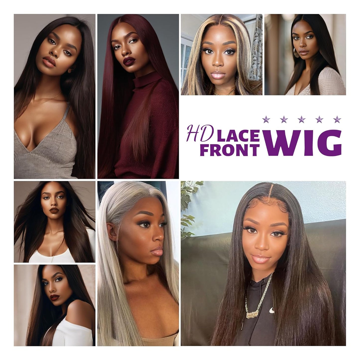 30 Inch Highlight Lace Front Wig Straight Skunk Stripe Dark Brown Mixed Blonde Ombre Two-tone Lace Front