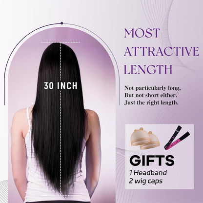 30 Inch Highlight Lace Front Wig Straight Skunk Stripe Dark Brown Mixed Blonde Ombre Two-tone Lace Front