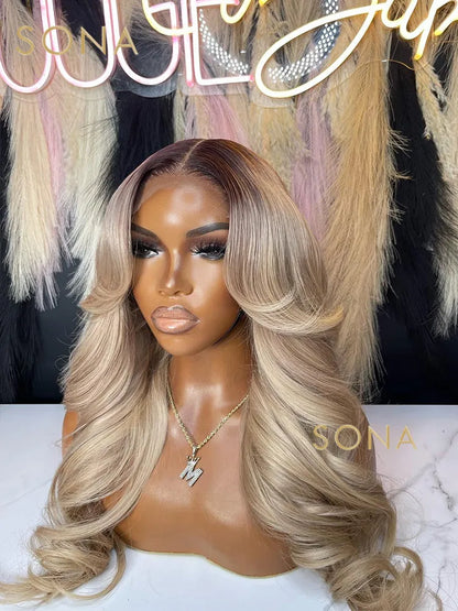 Ombre blonde 13x6 Wig 180% density human hair wig 24 inch