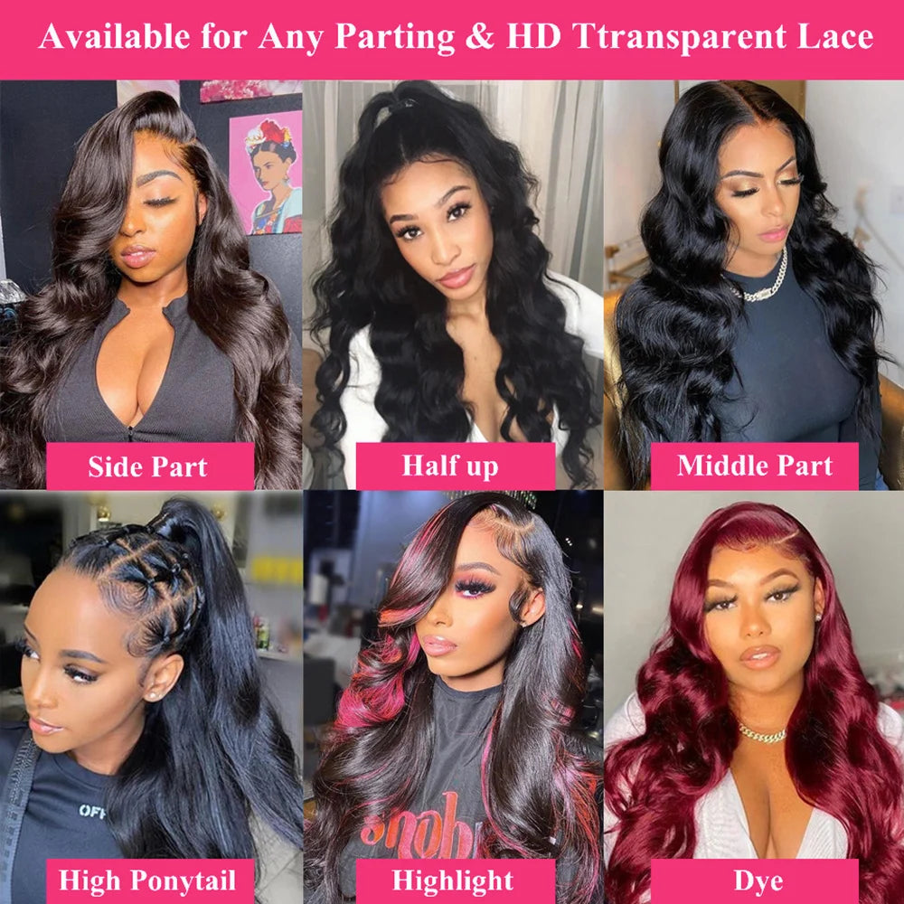 Lace Frontal Wig HD Transparent 13x6 Body Wave Lace Front Human Hair Wig